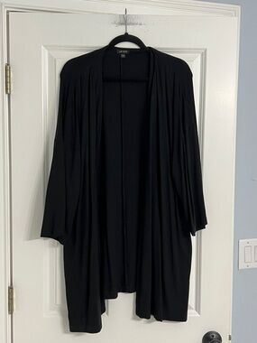 J Jill Black Lightweight Open Front Cardigan